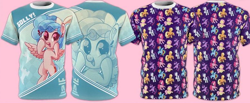 Size: 776x320 | Tagged: safe, artist:fannytastical, derpibooru import, applejack, cozy glow, fluttershy, pinkie pie, rainbow dash, rarity, twilight sparkle, earth pony, pegasus, pony, unicorn, clothes, golly, mane six, merchandise, shirt