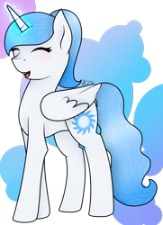 Size: 724x1000 | Tagged: safe, artist:cinnamonaurora, oc, oc:white flare, alicorn, pony, alicorn oc, horn, solo, wings