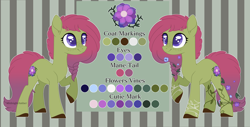 Size: 6432x3280 | Tagged: safe, artist:midnightamber, oc, oc:red ivory, earth pony, original species, plant pony, pony, base used, coat markings, flower, flower in hair, flower in tail, plant, reference sheet, simple background, solo, vine