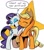 Size: 887x1002 | Tagged: safe, artist:andypriceart, derpibooru import, edit, idw, applejack, rarity, earth pony, pony, unicorn, friends forever, spoiler:comic, spoiler:comicff8, dialogue edit, female, lesbian, rarijack, shipping