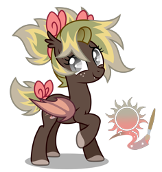 Size: 3300x3500 | Tagged: safe, artist:oyks, oc, oc only, bat pony, pony, bat pony oc, bat wings, bow, colored hooves, ear fluff, fangs, female, freckles, hair bow, looking at you, mare, multicolored hair, raised hoof, simple background, smiling, solo, tail bow, tail wrap, transparent background, unnamed oc, wings