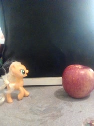 Size: 1200x1600 | Tagged: safe, derpibooru import, applejack, earth pony, pony, apple, food, irl, photo