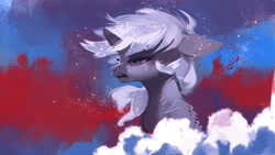 Size: 1920x1080 | Tagged: safe, artist:hierozaki, derpibooru import, oc, oc only, pony, unicorn, bust, crying, solo