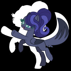 Size: 1800x1792 | Tagged: safe, artist:salmence6464, artist:storyofmybases, derpibooru import, oc, oc only, oc:night howler, original species, pegasus, pony, wolf, wolf pony, deviantart watermark, obtrusive watermark, watermark