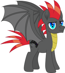 Size: 2000x2233 | Tagged: safe, artist:cloudyglow, derpibooru import, oc, oc only, oc:gamerpen, dracony, dragon, hybrid, pony, high res, male, movie accurate, simple background, solo, transparent background, wings