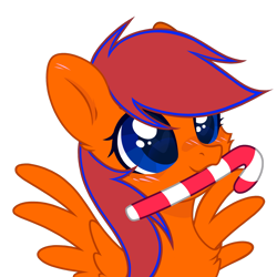 Size: 1024x1024 | Tagged: safe, artist:alfury, artist:lazuli, derpibooru import, oc, pegasus, pony, base used, candy, candy cane, cute, food, mouth hold, simple background, solo, transparent background