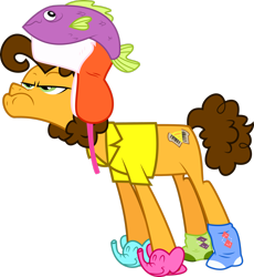 Size: 2348x2554 | Tagged: safe, artist:spencethenewbie, derpibooru import, cheese sandwich, pony, pinkie pride, absurd resolution, clothes, elephant slippers, hat, simple background, slippers, solo, transparent background, vector