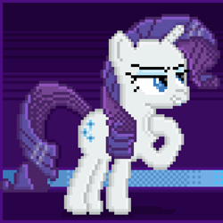 Size: 640x640 | Tagged: safe, artist:calinou, derpibooru exclusive, derpibooru import, rarity, pony, unicorn, juxtaposition, pixel art, pixelorama, side view