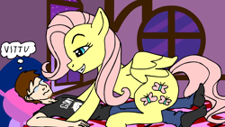 Size: 1280x720 | Tagged: artist needed, safe, derpibooru import, bed, bedroom, bedroom eyes, e621, finnish, glasses, imminent human on pony action, imminent sex, this will end in snu snu, translated in the description, unamused, unwanted harem, vulgar, window