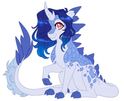 Size: 1024x831 | Tagged: safe, artist:azure-art-wave, derpibooru import, oc, oc:sapphire blaze, dracony, dragon, hybrid, pony, female, interspecies offspring, magical lesbian spawn, offspring, parent:princess ember, parent:rarity, parents:emberity, simple background, solo, transparent background