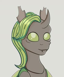 Size: 1500x1800 | Tagged: safe, artist:silverst, derpibooru import, oc, oc only, changeling, bust, female, green changeling, portrait, solo