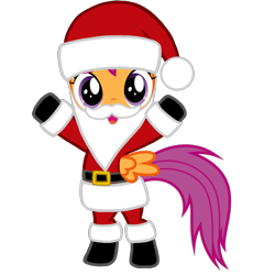 Size: 943x1024 | Tagged: artist needed, safe, artist:thatguy1945, derpibooru import, edit, scootaloo, pegasus, belt, bipedal, boots, christmas, clothes, costume, fake beard, female, filly, hat, holiday, looking at you, open mouth, santa beard, santa claus, santa costume, santa hat, shoes, simple background, solo, standing, transparent background, vector, vector edit