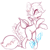 Size: 1000x1000 | Tagged: safe, artist:ad-opt, derpibooru import, oc, oc only, oc:bloom, oc:blossom, monster pony, original species, piranha plant pony, plant pony, augmented tail, eye clipping through hair, female, flower, looking up, neckerchief, plant, rearing, smiling, tongue out