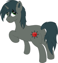 Size: 1341x1472 | Tagged: safe, artist:da random, derpibooru exclusive, derpibooru import, oc, oc:da random, unicorn, cutie mark, ear fluff, simple background, solo, transparent background, wingding eyes