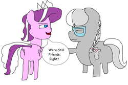 Size: 3868x2572 | Tagged: safe, artist:coltfan97, derpibooru import, diamond tiara, silver spoon, 1000 hours in ms paint, butt, just friends, plot, plot pair, speech bubble