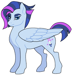 Size: 694x714 | Tagged: safe, artist:trippinmars, derpibooru import, oc, oc:shimmer strife, pegasus, pony, female, mare, offspring, parent:flash sentry, parent:twilight sparkle, parents:flashlight, simple background, solo, transparent background