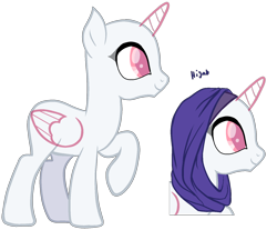 Size: 1600x1322 | Tagged: safe, artist:fluttersbases, derpibooru import, oc, oc only, alicorn, pony, spice up your life, alicorn oc, bald, base, bust, duo, hijab, horn, raised hoof, simple background, smiling, text, transparent background, wings