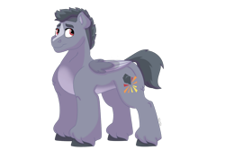 Size: 1280x854 | Tagged: safe, artist:itstechtock, derpibooru import, oc, oc:flint rock, pegasus, pony, male, offspring, parent:bulk biceps, parent:limestone pie, parents:limebulk, simple background, solo, stallion, transparent background