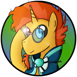 Size: 1134x1134 | Tagged: safe, artist:kacpi, derpibooru import, sunburst, pony, unicorn, avatar, glasses, male, solo