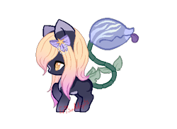 Size: 455x332 | Tagged: safe, artist:aledera-adopts, derpibooru import, oc, oc only, monster pony, original species, piranha plant pony, plant pony, augmented tail, plant, raised hoof, simple background, tongue out, transparent background