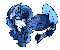 Size: 600x500 | Tagged: safe, artist:edgar-allan-h0e, derpibooru import, oc, oc only, monster pony, original species, piranha plant pony, plant pony, augmented tail, bust, chest fluff, commission, eyes closed, flower, flower in hair, plant, simple background, smiling, tongue out, transparent background, ych result