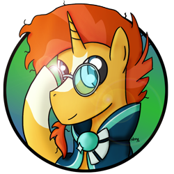 Size: 1134x1134 | Tagged: safe, artist:kacpi, derpibooru import, sunburst, pony, unicorn, avatar, glasses, male, simple background, solo, transparent background