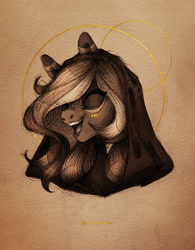 Size: 996x1277 | Tagged: safe, artist:ipoloarts, derpibooru import, oc, oc:portrait, earth pony, bust, commission, finished commission, photomanipulation, portrait, solo, tradigital art, traditional art