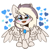 Size: 1900x1900 | Tagged: safe, artist:dark lightning, derpibooru import, oc, oc only, oc:riley, pegasus, pony, blushing, chest fluff, chibi, cute, glasses, happy, heart, love, ocbetes, open mouth, simple background, sitting, smiley face, smiling, solo, white background