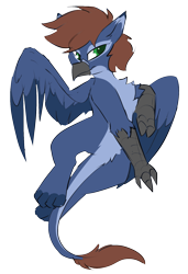Size: 1166x1707 | Tagged: safe, artist:beardie, derpibooru import, oc, oc only, oc:warly, griffon, beak, chest fluff, claws, colored pupils, griffonized, male, patreon, patreon reward, paws, simple background, solo, species swap, spread wings, transparent background, wings