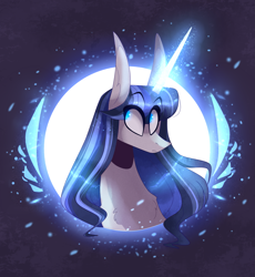 Size: 2497x2714 | Tagged: safe, artist:sugaryicecreammlp, derpibooru import, oc, oc:stella alba nyx, alicorn, bust, female, mare, offspring, parent:flash sentry, parent:twilight sparkle, parents:flashlight, portrait, solo