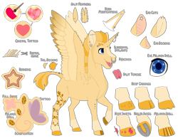 Size: 4500x3500 | Tagged: safe, artist:jackiebloom, derpibooru import, alicorn, bedazzled, body modification, branding, cloven hooves, gem, horn, horn piercing, horseshoes, male, nose piercing, nose ring, piercing, shaved mane, shaved tail, solo, split tongue, stallion, tattoo