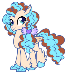 Size: 1122x1212 | Tagged: safe, artist:unicorn-mutual, derpibooru import, oc, oc only, hippogriff, hybrid, female, freckles, interspecies offspring, offspring, parent:cheese sandwich, parent:princess skystar, simple background, solo, transparent background