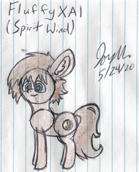 Size: 1680x2076 | Tagged: safe, artist:mlplayer dudez, derpibooru import, oc, oc only, oc:spirit wind, earth pony, pony, colored, ear fluff, happy, signature, sketch, smiling, solo, traditional art