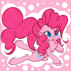 Size: 2500x2500 | Tagged: safe, artist:rurihal, derpibooru import, pinkie pie, earth pony, pony, chest fluff, tongue out