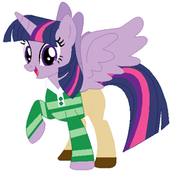 Size: 436x442 | Tagged: safe, artist:hubfanlover678, artist:selenaede, derpibooru import, twilight sparkle, twilight sparkle (alicorn), alicorn, base used, blue's clues, clothes, shoes, solo, steve burns