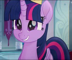 Size: 995x821 | Tagged: safe, derpibooru import, screencap, twilight sparkle, twilight sparkle (alicorn), alicorn, pony, my little pony: the movie, cropped, cute, female, mare, smiling, solo, twiabetes