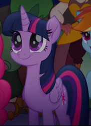 Size: 482x664 | Tagged: safe, derpibooru import, screencap, twilight sparkle, twilight sparkle (alicorn), alicorn, pony, my little pony: the movie, cropped, cute, female, folded wings, mare, smiling, solo, twiabetes, wings