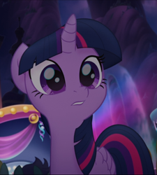 Size: 736x816 | Tagged: safe, derpibooru import, screencap, twilight sparkle, twilight sparkle (alicorn), alicorn, pony, my little pony: the movie, cropped, female, folded wings, mare, night, solo, wings