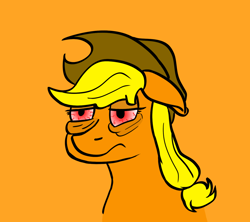 Size: 1350x1200 | Tagged: safe, artist:dashusethetrashcan, derpibooru import, applejack, earth pony, pony, bags under eyes, bloodshot eyes, floppy ears, tired