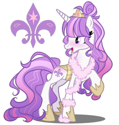 Size: 1200x1262 | Tagged: safe, artist:gihhbloonde, derpibooru import, pony, unicorn, female, magical lesbian spawn, mare, offspring, parent:fleur-de-lis, parent:twilight sparkle, simple background, solo, transparent background