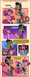 Size: 1781x4406 | Tagged: safe, artist:spudsmcfrenzy, derpibooru import, discord, pinkie pie, book, comic, discopie, female, humanized, magic, male, shipping, straight