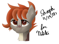 Size: 4188x3125 | Tagged: safe, artist:mlplayer dudez, derpibooru import, oc, oc only, oc:quill, pegasus, bust, cheek fluff, chest fluff, cute, digital art, ear fluff, happy, looking at you, male, request, shading, signature, simple background, smiling, solo, stallion, transparent background