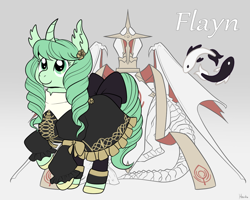 Size: 1280x1024 | Tagged: safe, artist:housho, derpibooru import, pony, unicorn, clothes, curved horn, fire emblem, fire emblem: three houses, flayn, horn, ponified