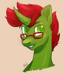 Size: 1000x1151 | Tagged: safe, artist:helemaranth, derpibooru import, oc, oc only, pony, unicorn, bust, glasses, solo