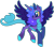 Size: 1792x1580 | Tagged: safe, artist:kurosawakuro, derpibooru import, oc, oc only, hybrid, base used, ethereal mane, female, interspecies offspring, magical lesbian spawn, offspring, parent:cosmos, parent:princess luna, simple background, solo, starry mane, transparent background