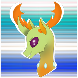 Size: 2000x2000 | Tagged: safe, artist:velvet rose, derpibooru import, thorax, changedling, changeling, antlers, bust, grin, king thorax, male, simple background, smiling, solo, transparent background