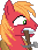 Size: 528x688 | Tagged: safe, artist:nopony, derpibooru import, big macintosh, earth pony, pony, hard to say anything, atg 2020, bust, hammer, male, mouth hold, newbie artist training grounds, pixel art, portrait, simple background, solo, stallion, transparent background