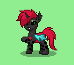 Size: 237x210 | Tagged: safe, derpibooru import, oc, oc:one, changeling, pony, fanfic:halls of the changeling king, pony town, red changeling