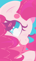 Size: 1154x1920 | Tagged: safe, artist:euphoriapony, derpibooru import, pinkie pie, earth pony, pony, beanbrows, blue background, bust, cute, diapinkes, eyebrows, female, mare, open mouth, portrait, simple background, solo, starry eyes, wingding eyes