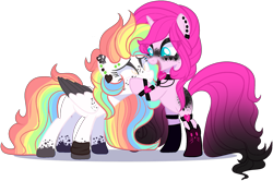 Size: 2053x1363 | Tagged: safe, artist:azrealrou, derpibooru import, oc, oc only, pegasus, unicorn, simple background, transparent background